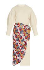 Tata Naka Tie Front Dress With Puff Sleeves