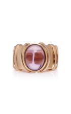 Jill Heller Vintage 18k Rose Gold Amethyst Ring