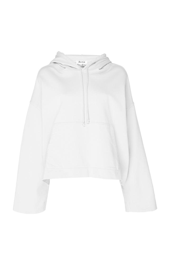 Acne Studios Cropped Cotton-jersey Hooded Sweatshirt