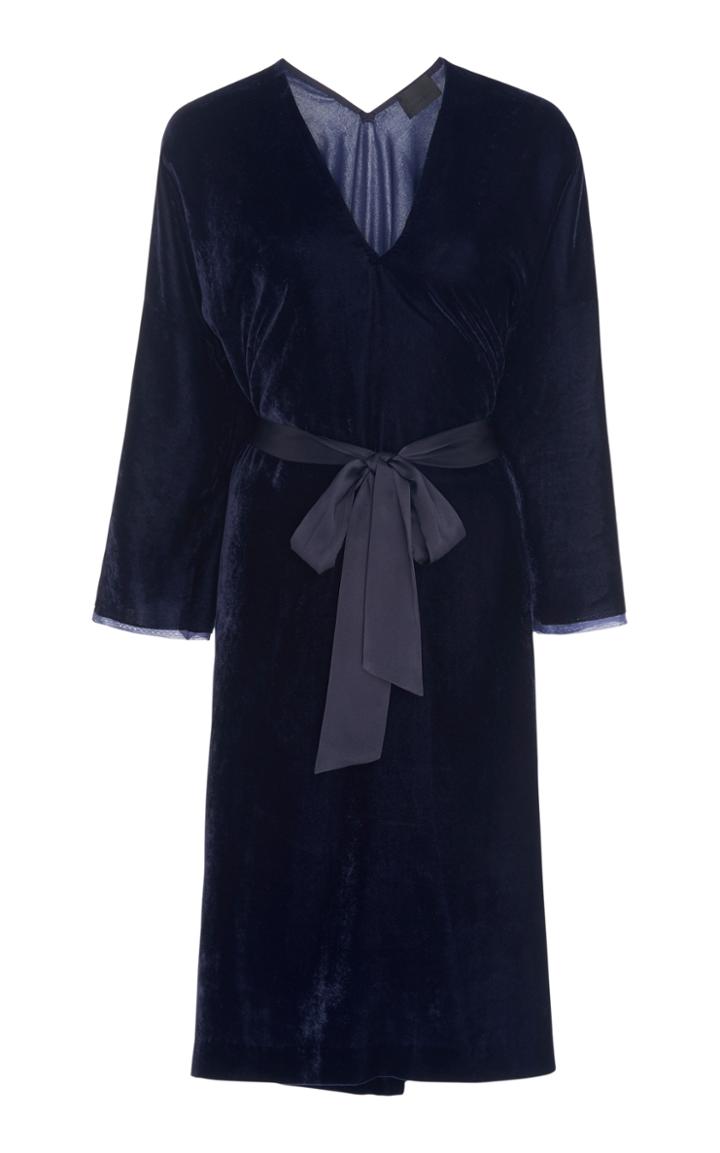 Nili Lotan Rochelle Belted Velvet Dress