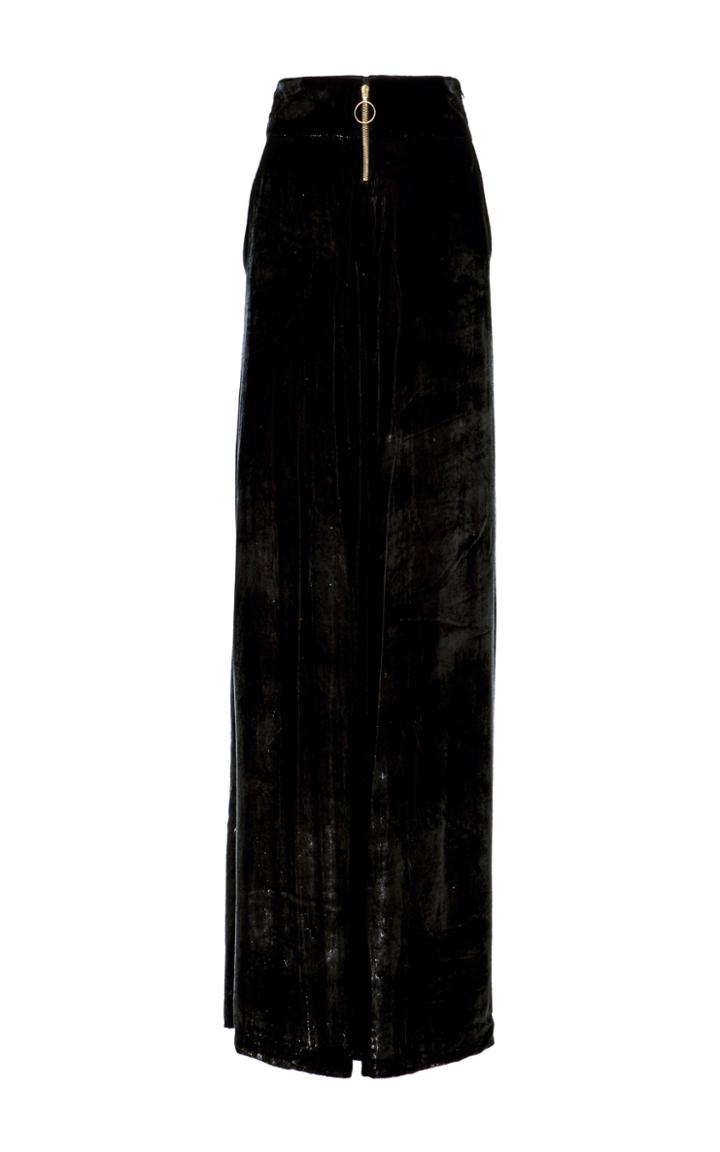Christian Siriano Lacquered Velvet Trousers