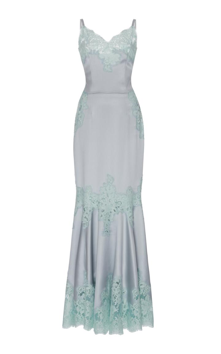 Dolce & Gabbana Satin Lace Maxi Dress