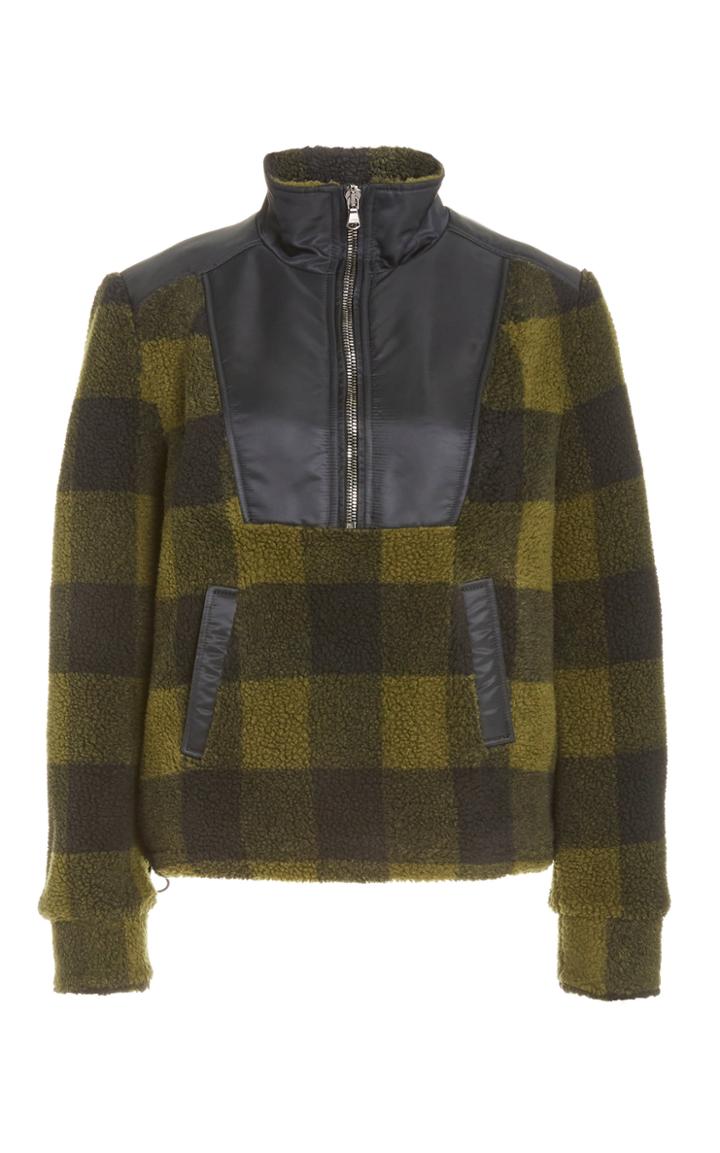 Moda Operandi Veronica Beard Noora Plaid Sherpa Half-zip Pullover Jacket