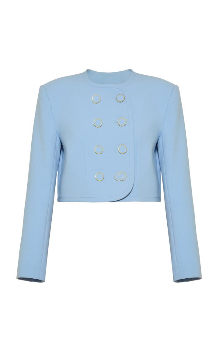 George Keburia Double-breasted Cropped Cady Blazer