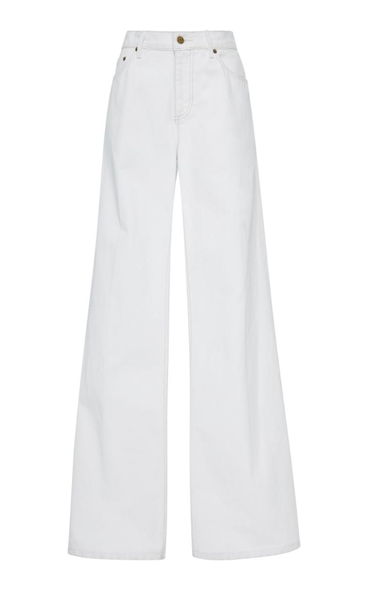 Oscar De La Renta Wide Leg Denim Trousers