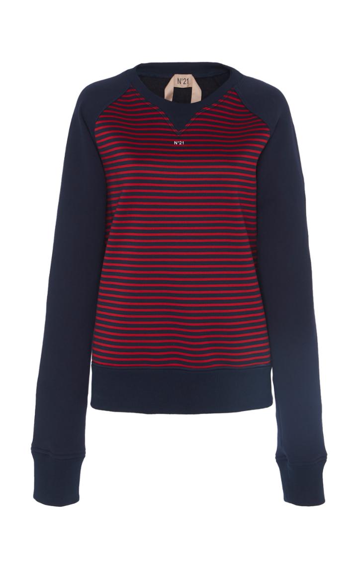 N 21 N&deg;21 Wilma Striped Cotton Sweatshirt