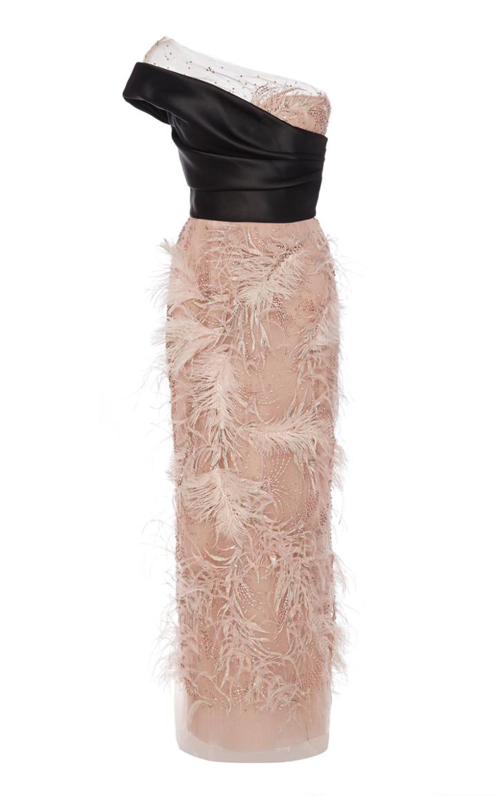 Moda Operandi Marchesa One-shoulder Satin-tulle Dress Size: 0