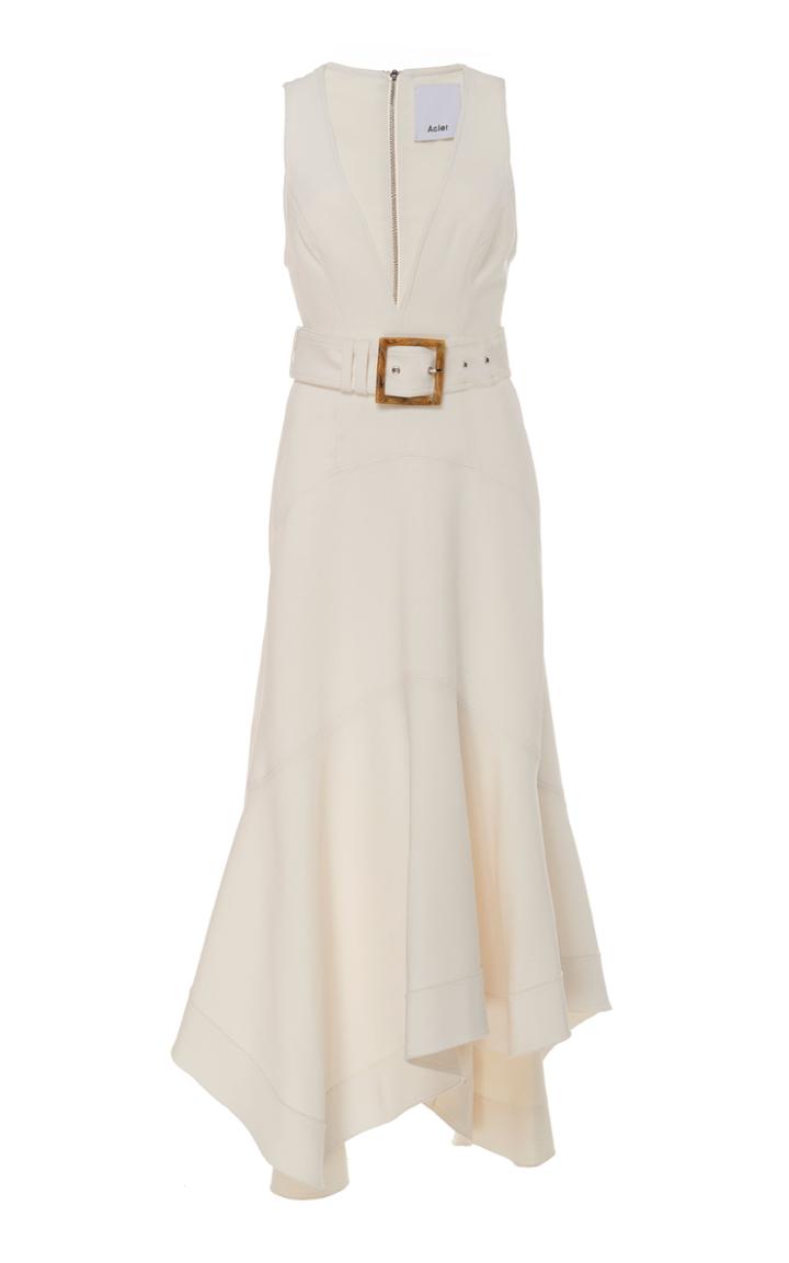 Acler Normandie Plunging-neck Sleeveless Midi Dress