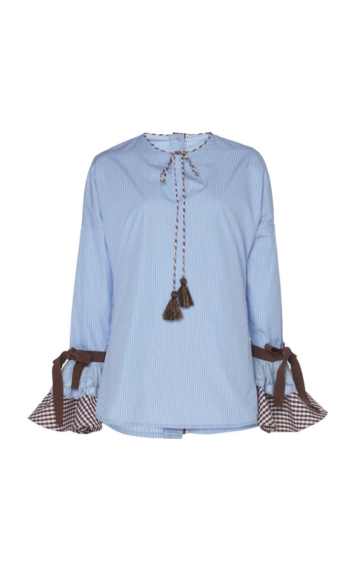 Moda Operandi Silvia Tcherassi Maria Varilla Striped Cotton-poplin Top Size: S