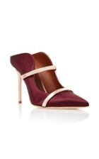 Malone Souliers Maureen Leather-trimmed Satin Mules