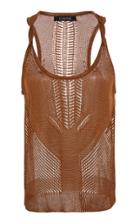 Cushnie Twisted Strap Open-knit Tank Top