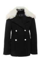 Proenza Schouler Fur-trimmed Double-breasted Cotton-blend Jacket