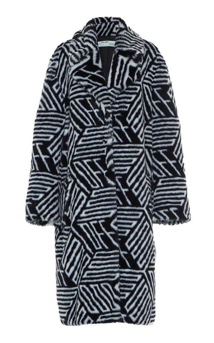 Off-white C/o Virgil Abloh Monogram Faux Fur Coat