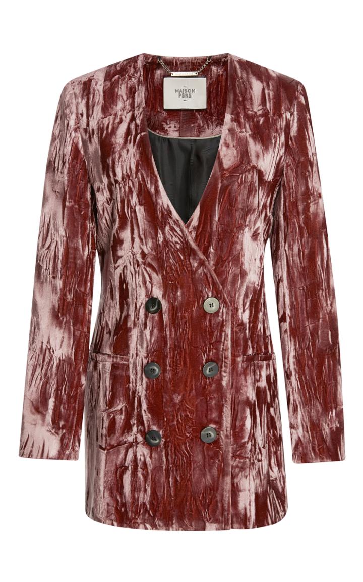 Maison Pre Crushed Velvet Blazer