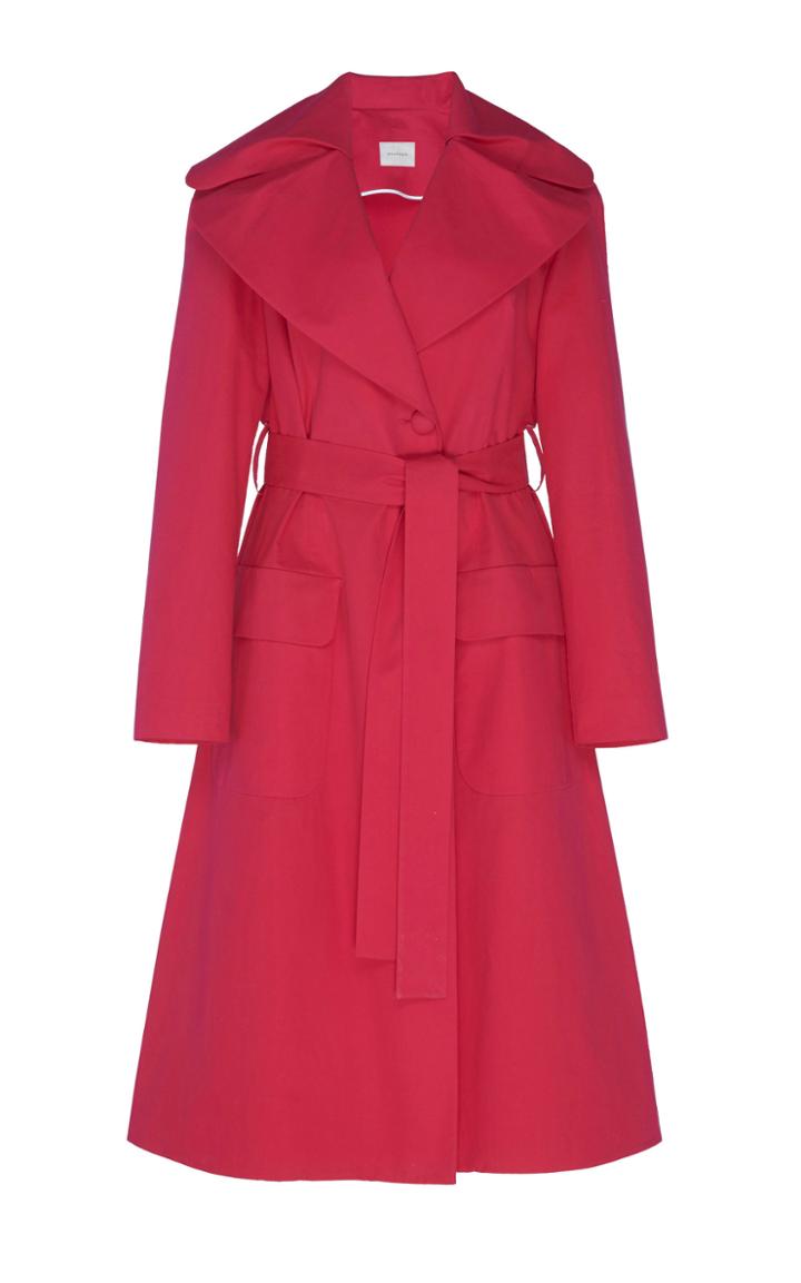 Delpozo Wide-lapel Cotton Trench Coat