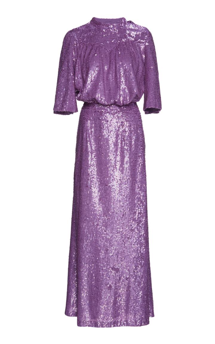 Attico Sequin Flutter Sleeve Dress