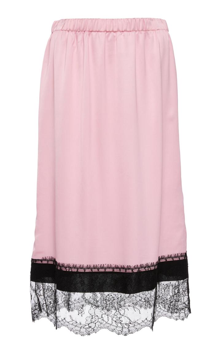 N21 Marisa Lace-trim Silk Skirt