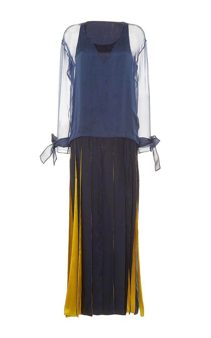 Alexis Mabille Long Crepe Ribbon Dress