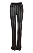 Moda Operandi Balmain Metallic Ribbed-knit Flared Pants Size: 34