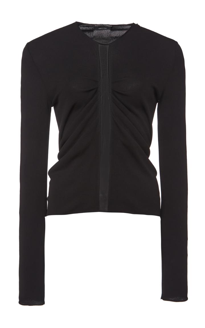 Moda Operandi Tom Ford Ruched Sheer-accented Jersey Top