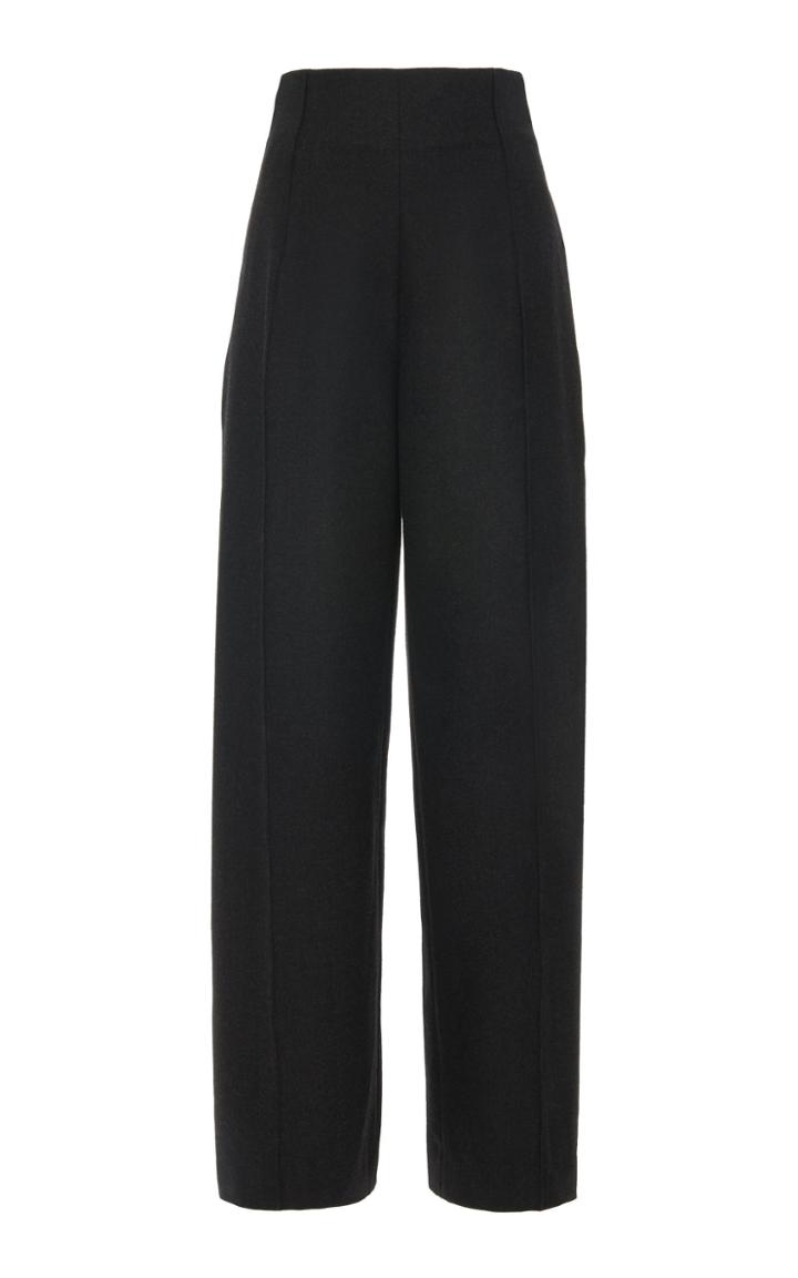 Oscar De La Renta High-waisted Wool-blend Wide-leg Pants Size: 0