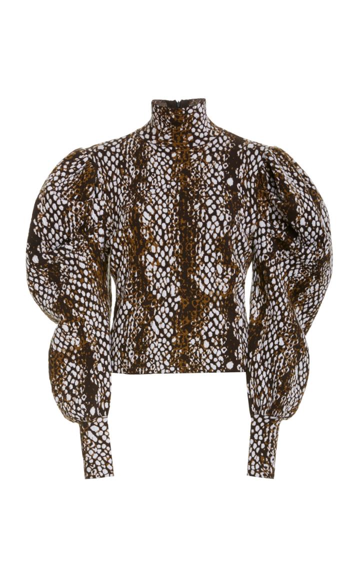 Moda Operandi Ulla Johnson Sascha Printed Crepe Turtleneck Top