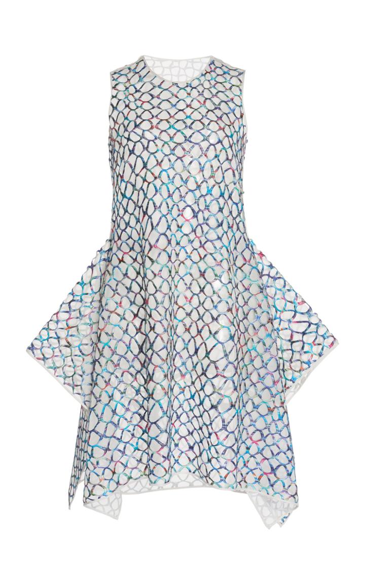 Huishan Zhang Yana Asymmetrical Silk-blend Mini Dress