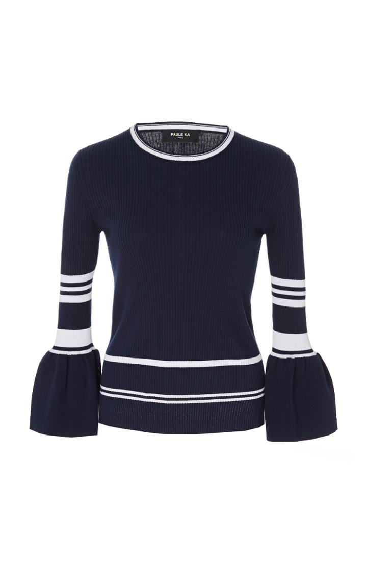 Paule Ka Stripe Cotton Pullover Top