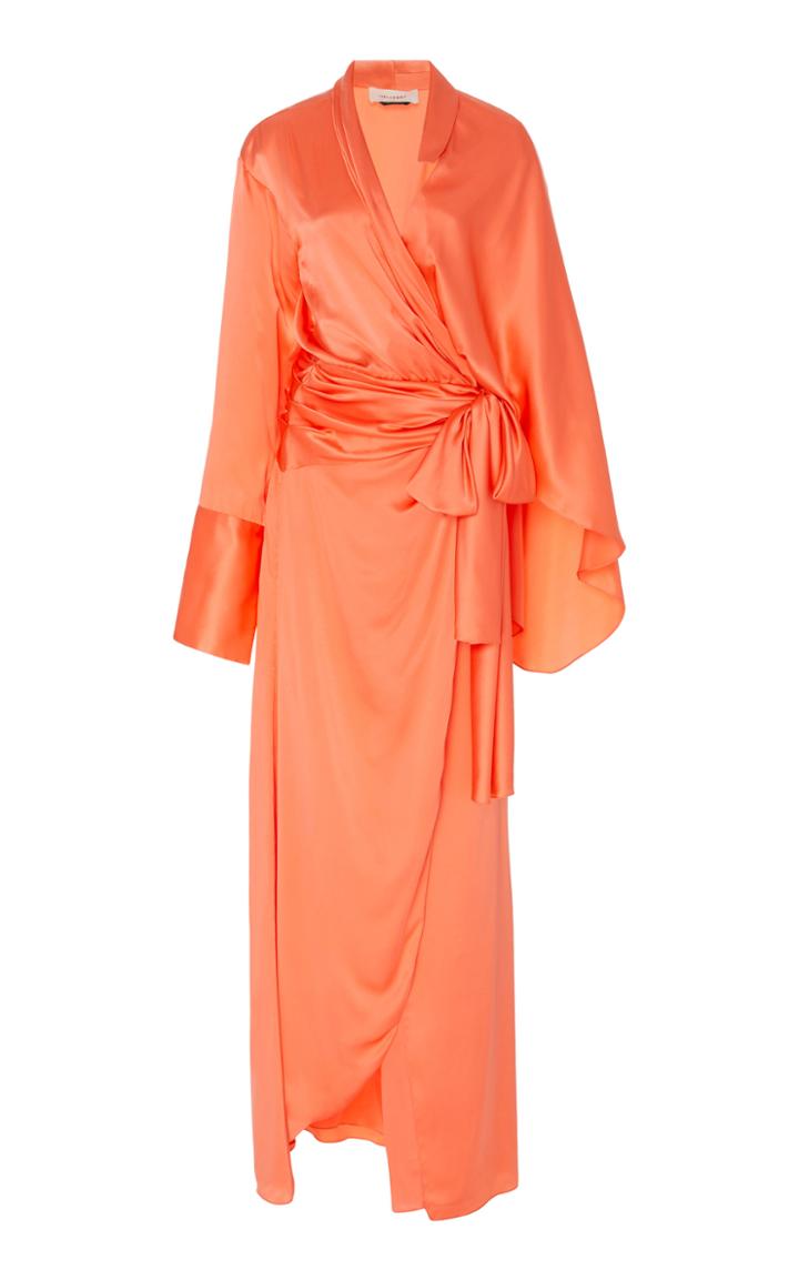 Hellessy Daya Assymetric Silk Wrap Dress