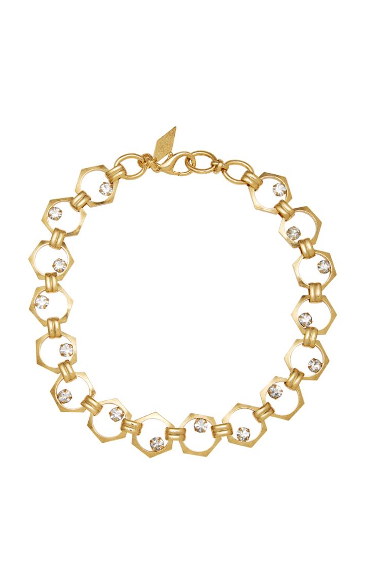 Nicole Romano 18k Gold-plated Bolt Crystal Necklace