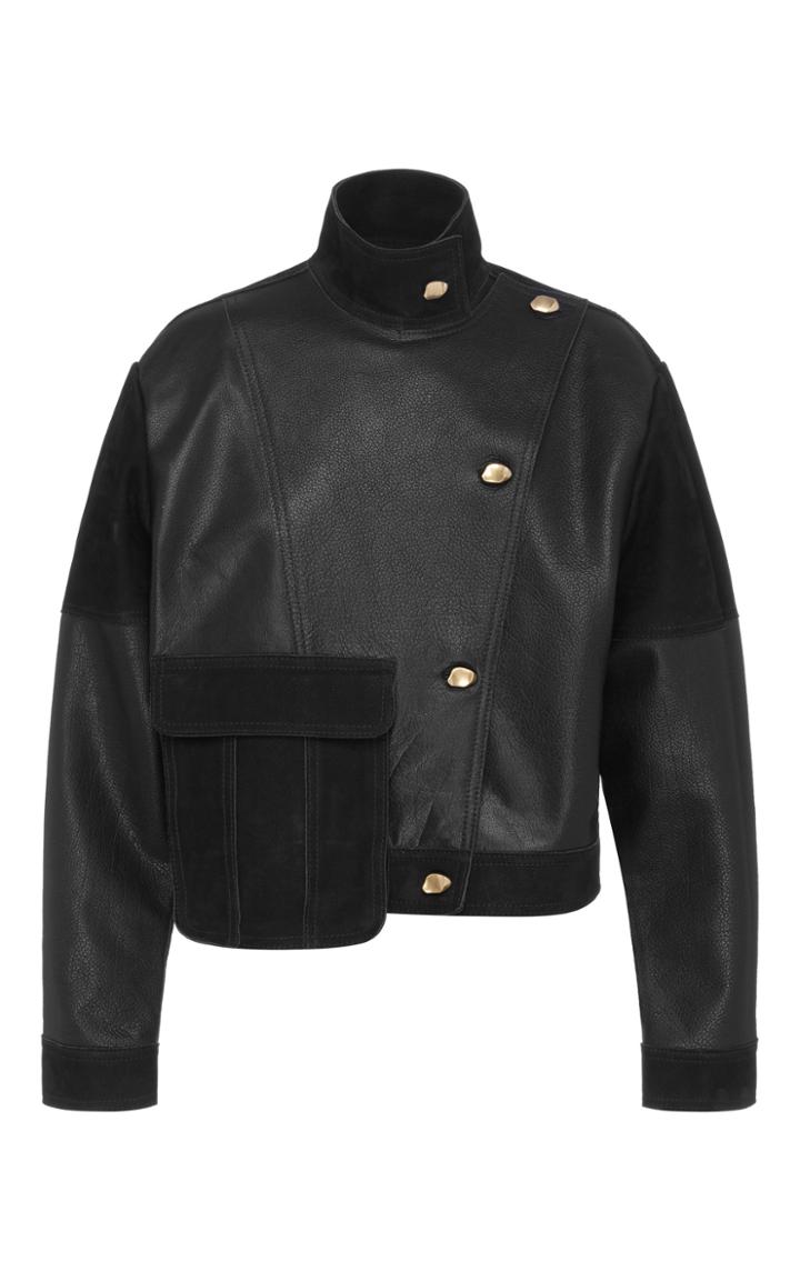 Aje Motocyclette Leather Patch Jacket