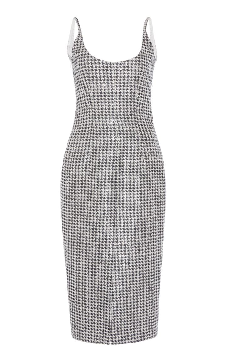 Alessandra Rich Pied De Poule Sequined Jacquard Dress
