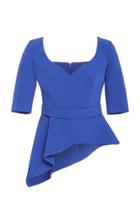 Safiyaa Pilar Asymmetric Stretch-crepe Peplum Top