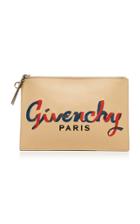 Givenchy Emblem Embroidered Leather Pouch