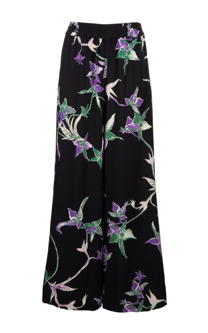 La Doublej Palazzo Printed Satin Pants