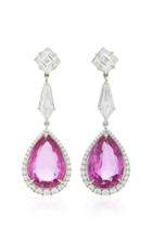 Bayco One-of-a-kind Pink Sapphire & Diamond Earrings