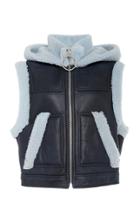 Cdric Charlier Cropped Faux Shearling-trimmed Faux-leather Moto Jacket