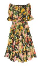 Dolce & Gabbana Off-the-shoulder Floral Poplin Midi Dress