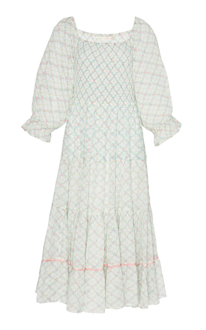 Loveshackfancy Rigby Smocked Midi Dress