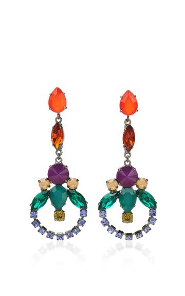 Sharra Pagano Red And Green Crystal Earrings