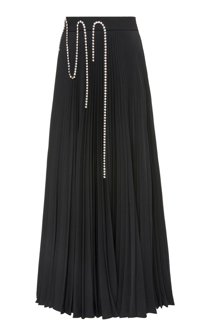 Christopher Kane Crystal-embellished Pliss-crepe Midi Skirt