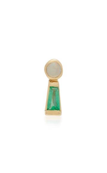 Scosha Keyhole 14k Gold Opal And Emerald Earrings