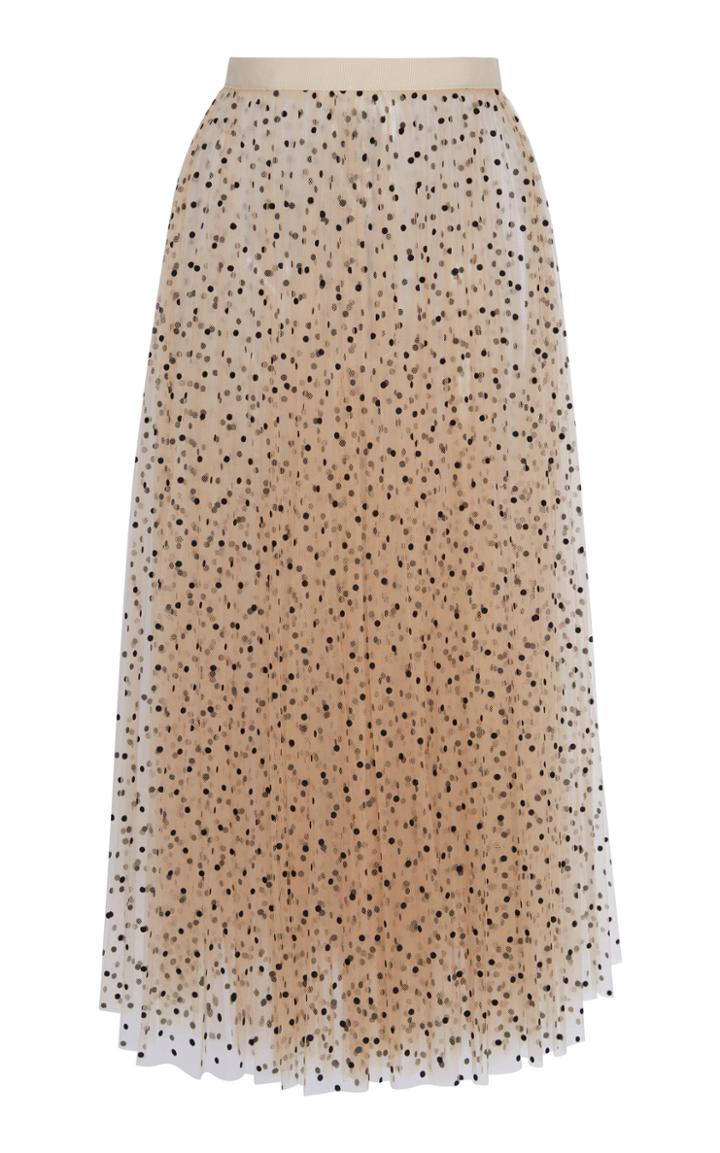 Khaite Elisabetta Dotted Tulle Midi Skirt