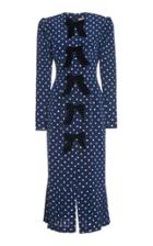 Moda Operandi Alessandra Rich Polka Dot Silk Dress With Velvet Bows