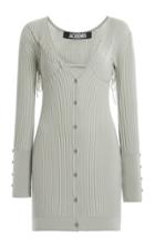 Jacquemus Lauris Tie-detailed Ribbed Wool Mini Dress