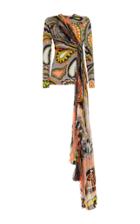 Emilio Pucci Long Sleeve Gathered Train Top