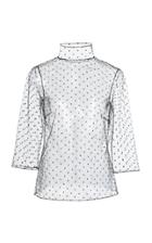 Adam Lippes Embellished Mesh Top