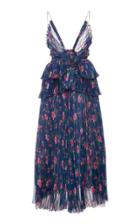 Moda Operandi Philosophy Di Lorenzo Serafini Floral-print Pleated Chiffon Midi Dress