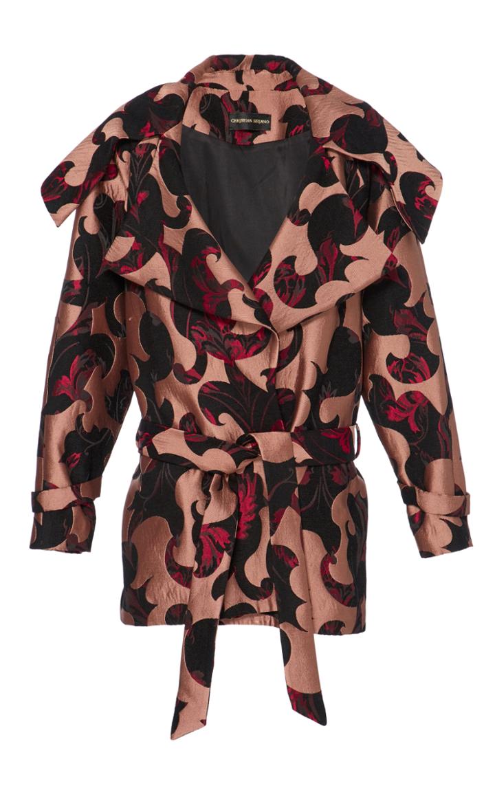 Christian Siriano Brocade Belted Jacket
