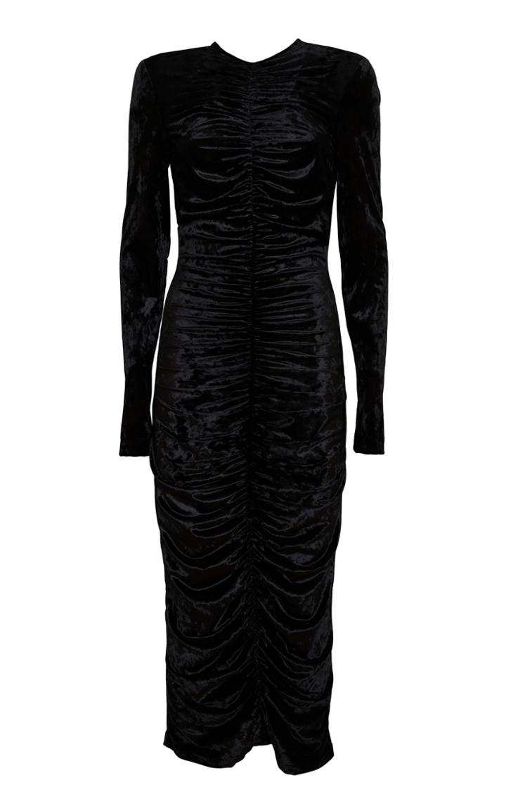 Sara Battaglia Ruched-front Midi Dress